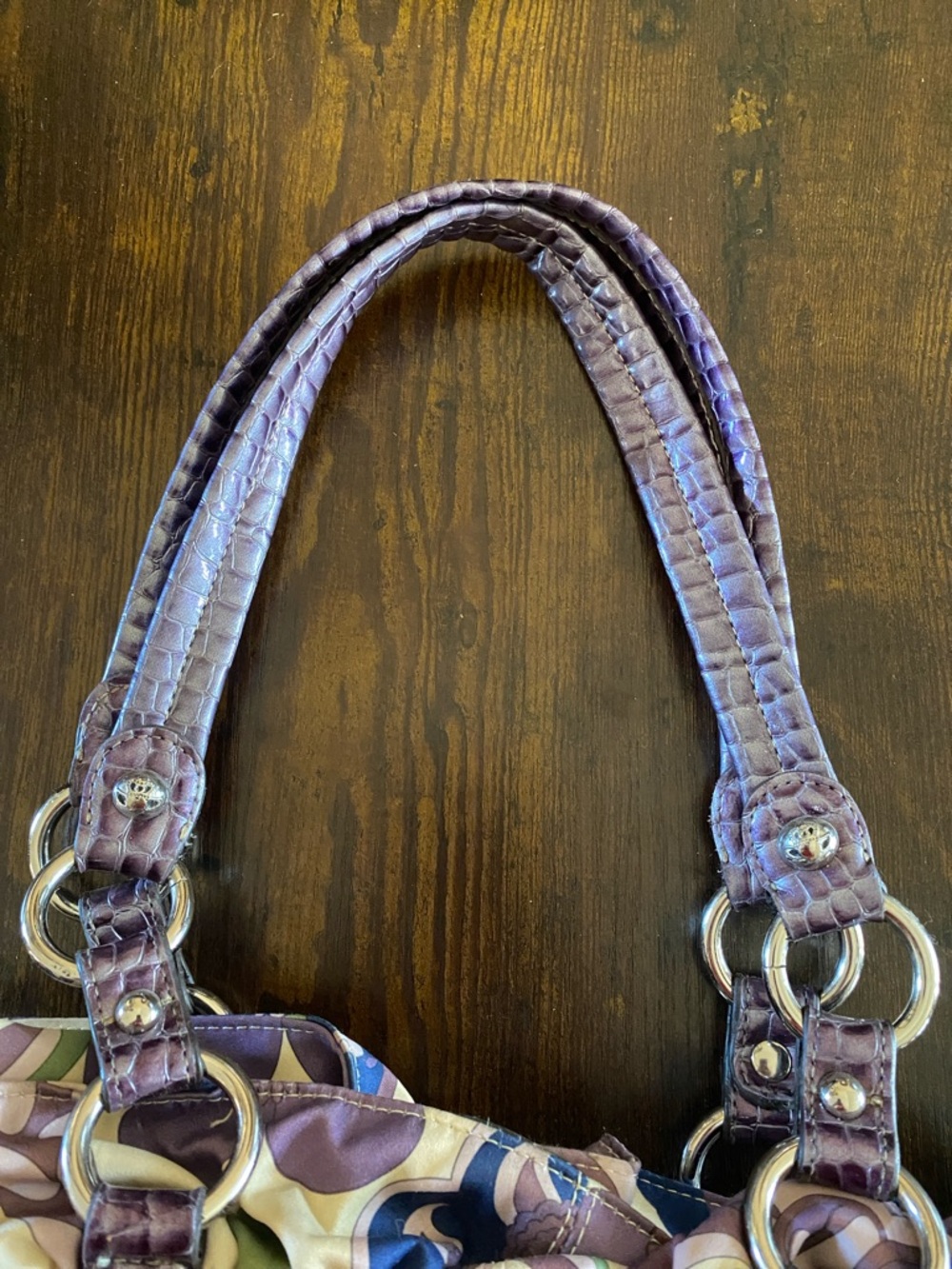 Kathy van Zeeland Purple Floral Pattern Hobo    Purse - Picture 12 of 15